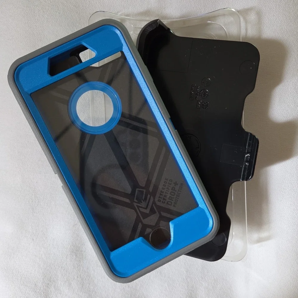 OtterBox Phone Case iPhone 7 Gray Blue Defender Series Rugged 77-54159